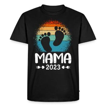 Maman 2023 Mère Tomber enceinte Grossesse - T-shirt Premium bio Homme - noir - Devant - Nico (187cm)