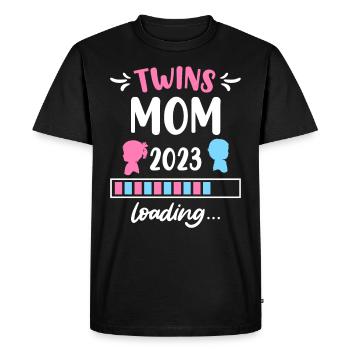 Twin Mom 2023 Twins loading Young Girls - Men's Premium Organic T-Shirt - black - Front - Nico (187cm)