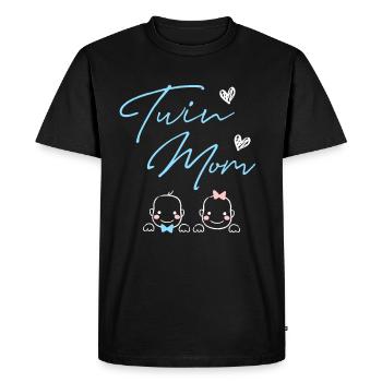 Enceinte de jumeaux maman de jumeaux - T-shirt Premium bio Homme - noir - Devant - Nico (187cm)