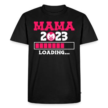 Mom 2023 Baby loading Pregnant with Girl - Men's Premium Organic T-Shirt - black - Front - Nico (187cm)