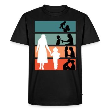 Mère pour la vie Famille Les enfants grandissent maman - T-shirt Premium bio Homme - noir - Devant - Nico (187cm)
