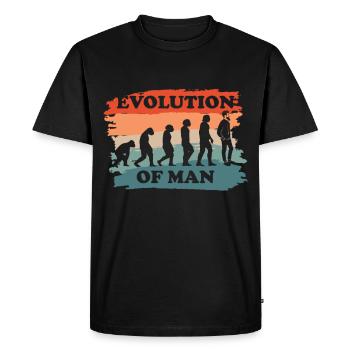 Évolution de l’homme - T-shirt Premium bio Homme - noir - Devant - Nico (187cm)