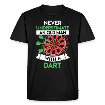Never underestimate an old man - Men's Premium Organic T-Shirt - black - Front - Nico (187cm)