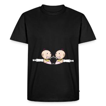 Mère Jumelles Frères et sœurs Jeunes filles Maman - T-shirt Premium bio Homme - noir - Devant - Nico (187cm)
