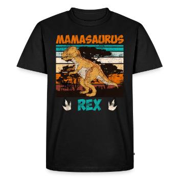 Dinosaur Kids Mamasaurus Rex Mother Mom - Men's Premium Organic T-Shirt - black - Front - Nico (187cm)