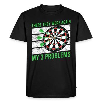 Il y a encore mes 3 problèmes de fléchettes joueur de fléchettes - T-shirt Premium bio Homme - noir - Devant - Nico (187cm)