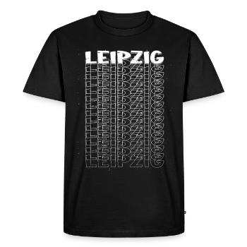 Leipzig Allemagne City Font Skyline Accueil - T-shirt Premium bio Homme - noir - Devant - Nico (187cm)