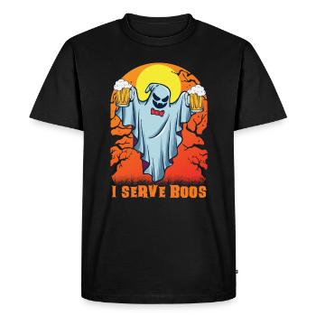Served & Boos Waitress Waitress Server Halloween - Men's Premium Organic T-Shirt - black - Front - Nico (187cm)