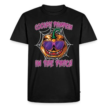 Coolest Pumpkin in Patch Halloween Costume - Men's Premium Organic T-Shirt - black - Front - Nico (187cm)