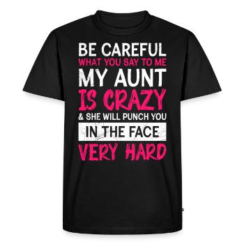 Attention j’ai une tante folle Cool tante - T-shirt Premium bio Homme - noir - Devant - Nico (187cm)