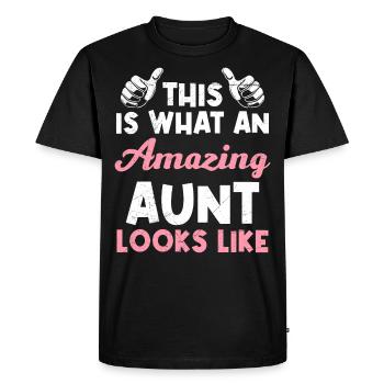 Voici à quoi ressemble une grande tante Meilleure tante - T-shirt Premium bio Homme - noir - Devant - Nico (187cm)