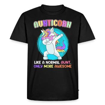 La tante licorne est meilleure que votre tante - T-shirt Premium bio Homme - noir - Devant - Nico (187cm)