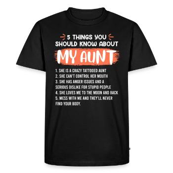 Ce que vous devez savoir sur ma tante - T-shirt Premium bio Homme - noir - Devant - Nico (187cm)