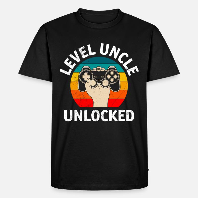 Level Onkel wird freigeschaltet Onkel - Männer Premium Bio T-Shirt - Schwarz