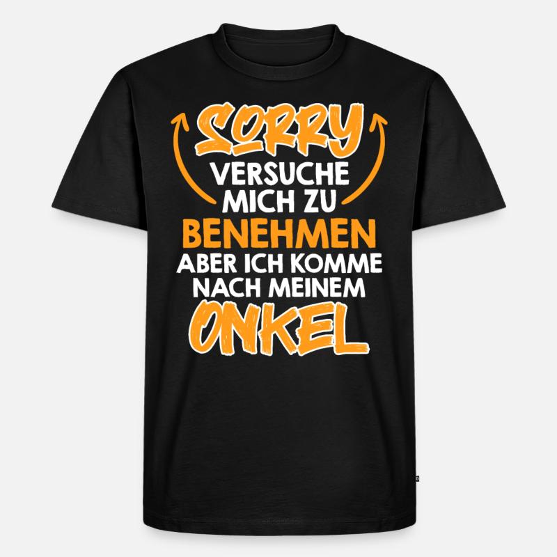 Versuche mich zu benehmen - Männer Premium Bio T-Shirt - Schwarz