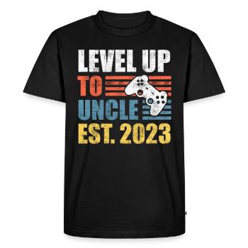Niveau jusqu’à Oncle 2023 - T-shirt Premium bio Homme - noir - Devant - Nico (187cm)