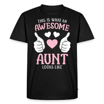 This is what the best aunt in the world looks like Uncle Aunt - Men's Premium Organic T-Shirt - black - Front - Nico (187cm)
