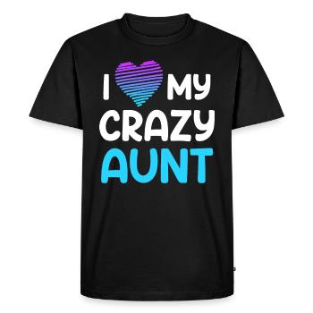 J’aime ma tante J’aime ma tante folle - T-shirt Premium bio Homme - noir - Devant - Nico (187cm)