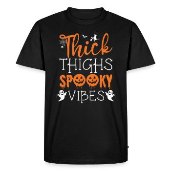 Cuisses épaisses Spooky Vibes Costume d’Halloween - T-shirt Premium bio Homme - noir - Devant - Nico (187cm)