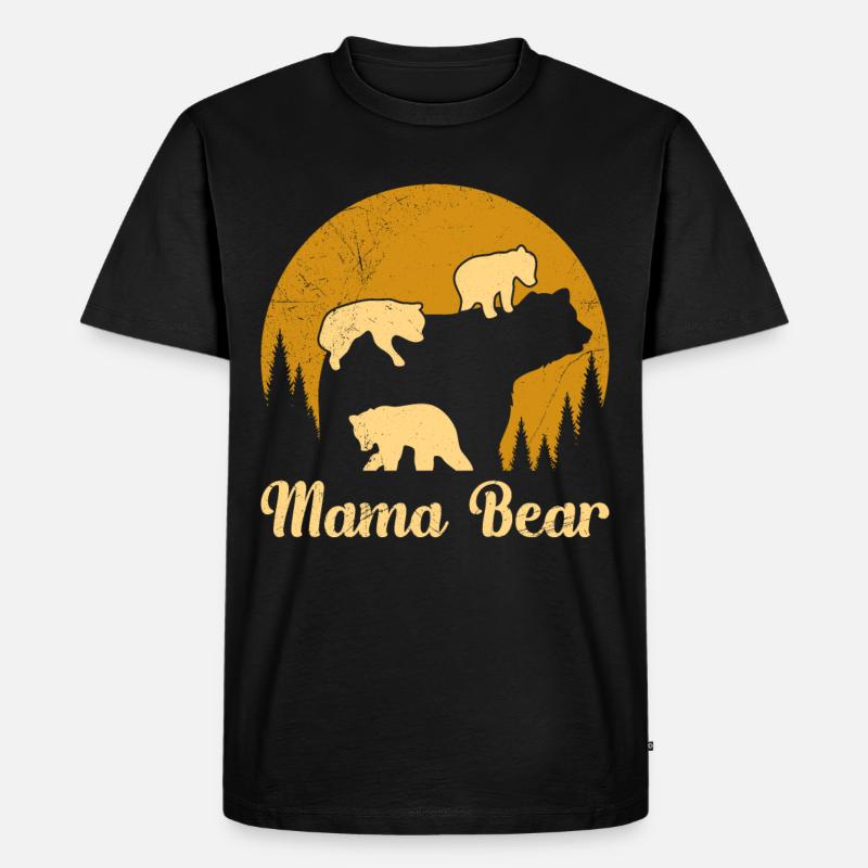 Mama Bär werdende Mama - Männer Premium Bio T-Shirt - Schwarz