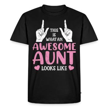 Voici à quoi ressemble une tante vraiment cool Meilleure tante - T-shirt Premium bio Homme - noir - Devant - Nico (187cm)