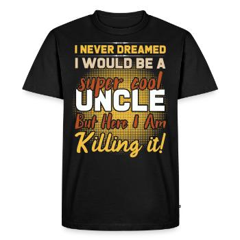 Super cool uncle - Men's Premium Organic T-Shirt - black - Front - Nico (187cm)