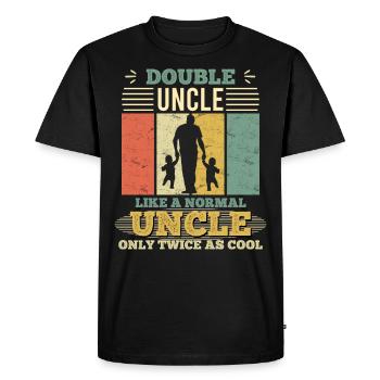 Zweifacher Onkel normaler Onkel - Männer Premium Bio T-Shirt - Schwarz - Vorne - Nico (187cm)