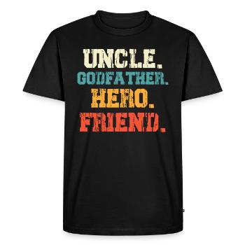 Uncle Godfather Hero Friend Uncle - Men's Premium Organic T-Shirt - black - Front - Nico (187cm)