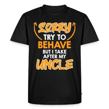 Essayez de me comporter - T-shirt Premium bio Homme - noir - Devant - Nico (187cm)