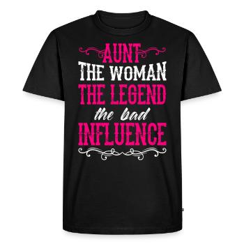 Tante Femme avec la Mauvaise Influence Cool Tante - T-shirt Premium bio Homme - noir - Devant - Nico (187cm)