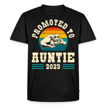 Promoted to Auntie 2023 Promotion Best Aunt - Men's Premium Organic T-Shirt - black - Front - Nico (187cm)
