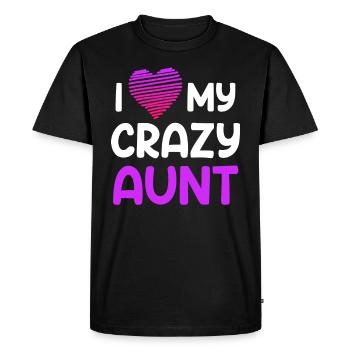 J’aime ma tante J’aime ma tante folle - T-shirt Premium bio Homme - noir - Devant - Nico (187cm)