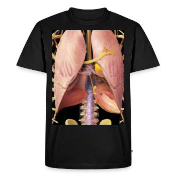 Menschliche Brust mit Organen - Männer Premium Bio T-Shirt - Schwarz - Vorne - Nico (187cm)