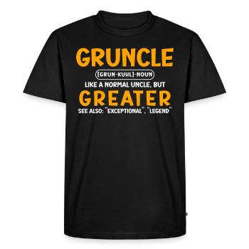 Gruncle Greater Uncle funny uncle saying - Men's Premium Organic T-Shirt - black - Front - Nico (187cm)