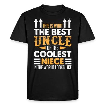 Betser oncle de l’oncle nièce le plus cool - T-shirt Premium bio Homme - noir - Devant - Nico (187cm)