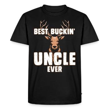 Best Buckin Uncle Ever Bester Onkel - Men's Premium Organic T-Shirt - black - Front - Nico (187cm)