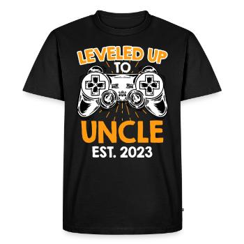 Niveau jusqu’à Oncle 2023 - T-shirt Premium bio Homme - noir - Devant - Nico (187cm)