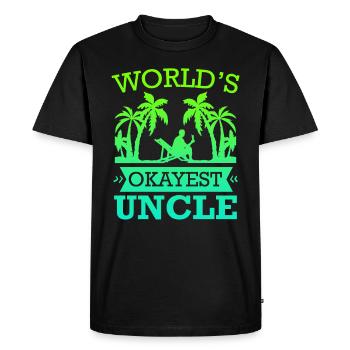 L’oncle le plus correct du monde - T-shirt Premium bio Homme - noir - Devant - Nico (187cm)