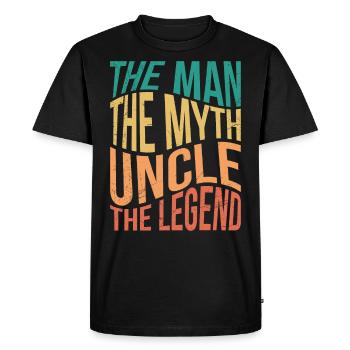 L’homme du mythe la légende Oncle - T-shirt Premium bio Homme - noir - Devant - Nico (187cm)