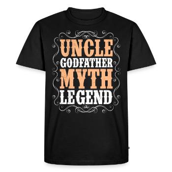 Mythe de l’oncle parrain Légende - T-shirt Premium bio Homme - noir - Devant - Nico (187cm)