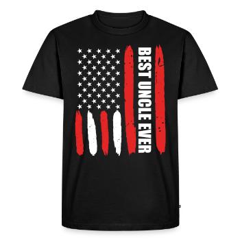 USA Uncle Best Uncle - Men's Premium Organic T-Shirt - black - Front - Nico (187cm)