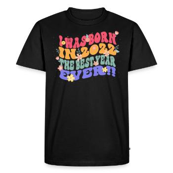 Je suis né en 2022 la meilleure année - T-shirt Premium bio Homme - noir - Devant - Nico (187cm)
