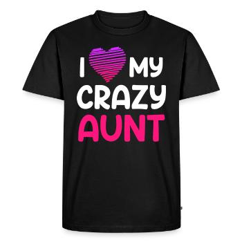 J’aime ma tante J’aime ma tante folle - T-shirt Premium bio Homme - noir - Devant - Nico (187cm)