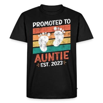 Promue à tante 2023 Promotion Meilleure tante - T-shirt Premium bio Homme - noir - Devant - Nico (187cm)