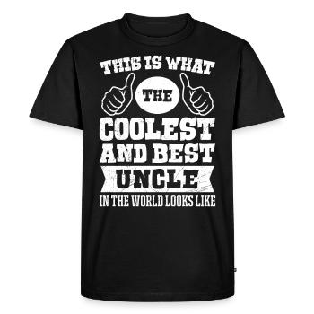 Oncles les plus cool et meilleurs oncles du monde - T-shirt Premium bio Homme - noir - Devant - Nico (187cm)