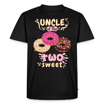 Uncle of the Two Sweets Double Uncle - Men's Premium Organic T-Shirt - black - Front - Nico (187cm)