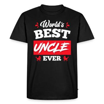 World s best Uncle ever Bester Onkel - Men's Premium Organic T-Shirt - black - Front - Nico (187cm)