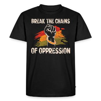 The Chains of Oppression Break Freedom - Men's Premium Organic T-Shirt - black - Front - Nico (187cm)