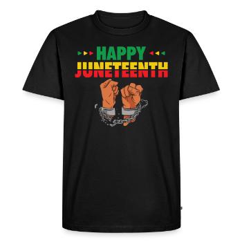 Happy Juneteenth Break Shackles Chain - Men's Premium Organic T-Shirt - black - Front - Nico (187cm)