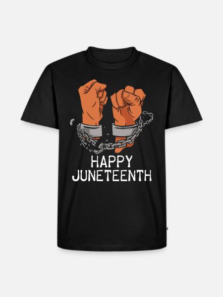 Happy Juneteenth Break Shackles Chain - Men's Premium Organic T-Shirt - black
